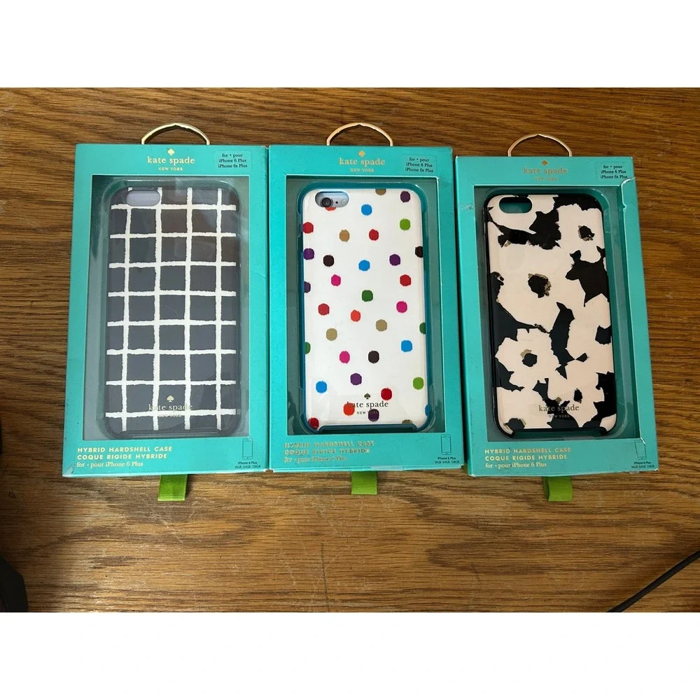 Kate Spade iPhone 6 Plus Hybrid Hardshell Case Lot NIB Designer Covers Preppy
